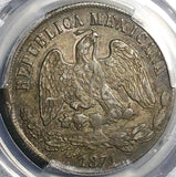 1871-Do PCGS AU 50 Mexico 1  Peso Durango Mint Scarce Silver Coin POP 2/5 (25051301D)