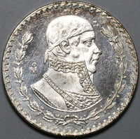 1966-Mo Mexico 1 Peso Morelos Choice BU Silver Coin (23101401R)