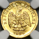 1884-Mo NGC MS 64 Mexico Gold 1 Peso Mint State Coin POP 4/0 (24052202C)
