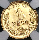 1898-Cn NGC MS 64 Mexico Gold 1 Peso Culiacan Mint State Coin (23120301C)