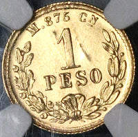 1898-Cn NGC MS 64 Mexico Gold 1 Peso Culiacan Mint State Coin (23120301C)