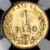 1898-Go NGC MS 65 Mexico Gold 1 Peso Guanajuato Mint GEM Coin (26030701D)