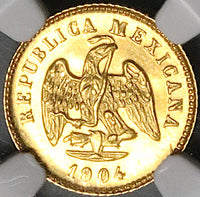 1904-Cn NGC MS 64 Mexico Gold 1 Peso Culiacan Mint State Coin (24030101C)
