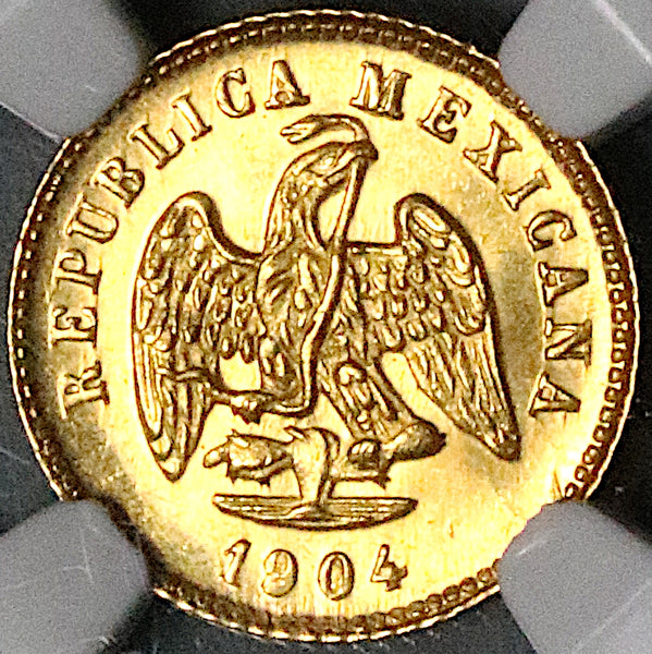 1904-Cn NGC MS 64 Mexico Gold 1 Peso Culiacan Mint State Coin (24030101C)