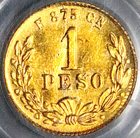 1904-Cn/Mo NGC MS 64 Mexico Gold 1 Peso Culiacan Over Mint Mark Coin POP 2/0 (24120802C)