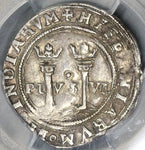 1504-LM PCGS XF 45 Mexico 1 Real Carlos Joanna Silver Reales Coin (19082301D)