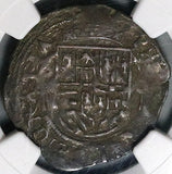1572 NGC XF 40 Mexico 1 Real Cob Philip II Spain Colonial Silver Coin (25110803C)