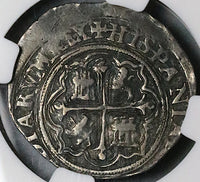 1572-Mo O NGC XF 45 Mexico 1 Real Philip II Spain Colonial Silver Coin (24102201D)