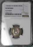 1742-Mo NGC VF Mexico 1 Real Philip V Silver Colonial Spain Coin (23050301C)