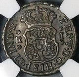 1743/2 NGC AU 53 Mexico 1 Real Philip V Colonial Spain Rare Overdate Silver Coin POP 1/1 (24121001D)
