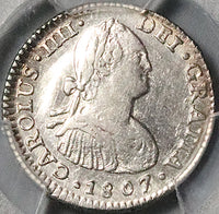1807/6 PCGS AU Mexico 1 Real Charles IIII Colonial Spain Silver Coin (23062502C)