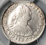 1807/6 PCGS AU Mexico 1 Real Charles IIII Colonial Spain Silver Coin (23062502C)