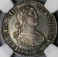 1809 NGC AU 55 Mexico 1 Real, Ferdinand VII Spain Colony Silver Con (24091903C)