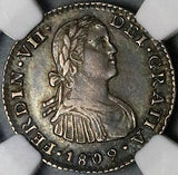 1809 NGC AU 55 Mexico 1 Real, Ferdinand VII Spain Colony Silver Con (24091903C)