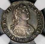 1809 NGC AU 55 Mexico 1 Real, Ferdinand VII Spain Colony Silver Con (24091903C)