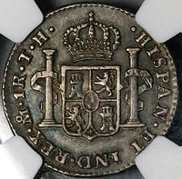 1809 NGC AU 55 Mexico 1 Real, Ferdinand VII Spain Colony Silver Con (24091903C)