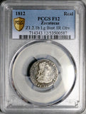 1812 PCGS F 12 Mexico 1 Real Rare War Independence Zacatecas Silver Coin POP 1/3 (26070305C)