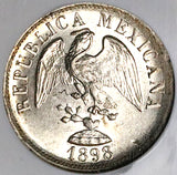 1898-Zs NGC MS 61 Mexico 20 Centavos Zacatecas Mint Silver Vintage Holder Coin (25042504C)