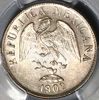 1902-Cn PCGS MS 63 Mexico 20 Centavos Culiacan Silver Coin 98k Minted (23050101C)