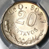 1902-Cn PCGS MS 63 Mexico 20 Centavos Culiacan Silver Coin 98k Minted (23050101C)