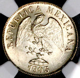 1903-Cn NGC MS 64 Mexico 20 Centavos Culiacan Silver Coin 93k Minted (26082502C)
