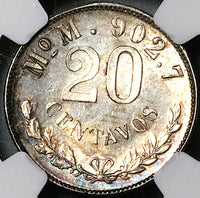 1903-Mo NGC MS 63 Mexico 20 Centavos Mint State Silver Coin (23063002C)