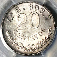 1904-Cn PCGS MS 63 Mexico 20 Centavos Last Culiacan Mint Silver Coin (25082101C)