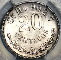 1904-Cn PCGS MS 63 Mexico 20 Centavos Last Culiacan Mint Silver Coin (25082101C)