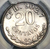 1904-Cn PCGS MS 63 Mexico 20 Centavos Last Culiacan Mint Silver Coin (25082101C)