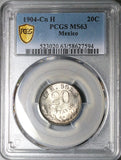 1904-Cn PCGS MS 63 Mexico 20 Centavos Last Culiacan Mint Silver Coin (25082101C)