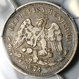1874-Ho PCGS VF 25 Mexico 25 Centavos Hermosillo Mint 23k Silver Coin POP 1/0 (25071101C)
