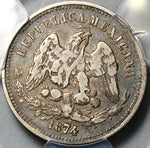 1874-Ho PCGS VF 25 Mexico 25 Centavos Hermosillo Mint 23k Silver Coin POP 1/0 (25071101C)