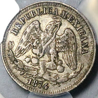 1874-Pi PCGS XF 45 Mexico 25 Centavos Potosi Mint Rare Silver Coin (24092402C)