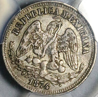1874-Pi PCGS XF 45 Mexico 25 Centavos Potosi Mint Rare Silver Coin (24092402C)
