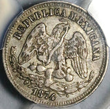 1874-Pi PCGS XF 45 Mexico 25 Centavos Potosi Mint Rare Silver Coin (24092402C)