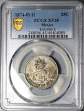 1874-Pi PCGS XF 45 Mexico 25 Centavos Potosi Mint Rare Silver Coin (24092402C)