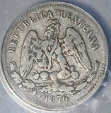 1876-Ho ANACS F 15 Mexico 25 Centavos Hermosillo Mint 34k Rare Silver Coin (26092205C)