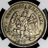 1877-Ho NGC XF 45 Mexico 25 Centavos Hermosillo Rare Silver Coin POP 1/1 (26092206C)