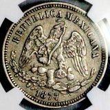 1877-Ho NGC XF 45 Mexico 25 Centavos Hermosillo Rare Silver Coin POP 1/1 (26092206C)