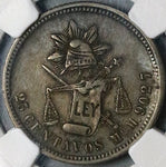 1877-Mo NGC XF 45 Mexico City 25 Centavos 56k Silver Coin POP 1/2 (23070202C)