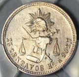 1878-Ho PCGS XF Mexico 25 Centavos Hermosillo Mint 23k Error Silver Coin (26010902C)