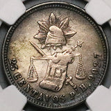 1880-Pi NGC XF Mexico 25 Centavos Potosi Mint Key Silver Coin (23072501C)