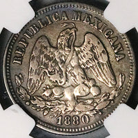 1880-Pi NGC XF Mexico 25 Centavos Potosi Mint Key Silver Coin (23072501C)