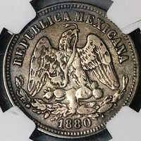 1880-Pi NGC XF Mexico 25 Centavos Potosi Mint Key Silver Coin (23072501C)