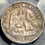 1881-Cn PCGS VF Mexico 25 Centavos Rare Culiacan Mint Silver 18k Coin (25032401C)