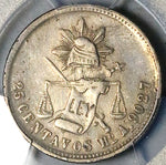 1881-Ho PCGS XF Mexico 25 Centavos Hermosillo Mint 19k Silver Coin (25091803C)