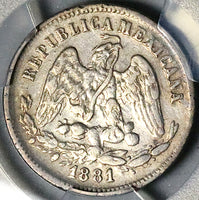 1881-Ho PCGS XF Mexico 25 Centavos Hermosillo Mint 19k Silver Coin (25091803C)