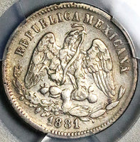 1881-Ho PCGS XF Mexico 25 Centavos Hermosillo Mint 19k Silver Coin (25091803C)