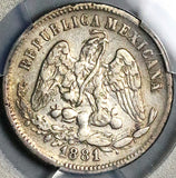 1881-Ho PCGS XF Mexico 25 Centavos Hermosillo Mint 19k Silver Coin (25091803C)