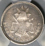 1884-Cn PCGS F 15 Mexico 25 Centavos Rare Culiacan Mint Silver Coin POP 1/0 (25032402C)